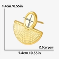 Dettagli orecchini a ventaglio dorati con larghezza di 1.4cm e peso di 2.6g per paio - D315-Oro Paio / Oro