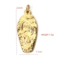 Golden oval stainless steel pendant featuring hammered texture and letter Q, 2.4cm x 1.1cm - BXGPJ076-Hammered Oval Symbol Pendant