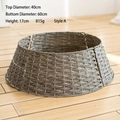 Grey woven Christmas tree collar base 40x60x17cm minimalist tree skirt decoration - Top 40xBottom 60xH 17cm / Grey Small