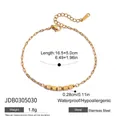 Golden stainless steel letter bead bracelet spelling HAPPY with minimalist fine chain - Gold Thin Chain HAPPY Letter Style (JDB0305030)