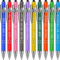 Funny 10pcs ballpoint pen set with colorful matte finish and humorous English quotes - Multicolor Matte Humor Series