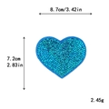 Blue glitter heart sequin patch with dimensions 8.7cm by 7.2cm for DIY sewing - Blue Heart*Large Size (Laser) #25