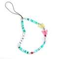 Cinturino per telefono con farfalle fatto a mano con perle colorate e lettere LOVE - Multicolore