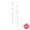 Elegant S925 sterling silver long tassel drop earrings with sparkling cubic zirconia stones - Multi-stone Tassel Style-White Gold