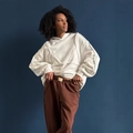 Sweat à capuche Y2K blanc oversize avec coutures bustier en coton confortable - S / Blanc