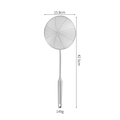 304 stainless steel skimmer with wooden handle, 15.8cm diameter with detailed dimensions - 304 Full Steel Style / Medium