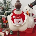 Handmade crochet Christmas pet bib with Santa Claus design in festive red and white - One Size / Santa Claus (Red and White)
