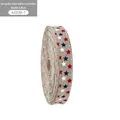 3.8cm American flag star pattern burlap ribbon roll in red, white and blue for DIY - 3.8cm Width Burlap Color White Red Blue Star Ribbon