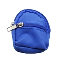 Blue mini nylon backpack coin purse for Labubu BJD dolls with double zipper detail - Blue