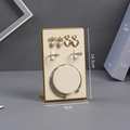 L-shaped jewelry display stand in gold metal with cream velvet for rings and earrings - Beige 3-in-1 Jewelry Stand