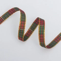 Green and red plaid ribbon with gold metallic edges for Christmas gift wrapping - Gold Edge 1cm*100 Yards