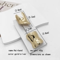 Minimalist metallic gold hairband clips with geometric irregular curved surfaces - 2-Piece Set No. 24 (MY030-24)