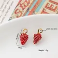 Cute red enamel strawberry charms with gold edges for DIY earring jewelry making - 4# Strawberry Type 04