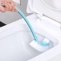 Blue dual-sided toilet cleaning brush with long handle for bathroom deep cleaning - Nordic Blue