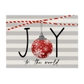 Christmas placemat with red ornament design and festive Joy to the World print - Style 5 (Christmas Ball)