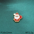 Cartoon Weihnachtsmann Emaille Anhänger in Rot und Gold für DIY Weihnachtsschmuck - Ganzkörper Weihnachtsmann Stil (KLJ10408-ZLA)