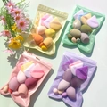 Pack of four makeup sponge sets in vibrant colors including teardrop and gourd shapes - 11-Piece Dopamine Color Bagged Set
