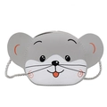 Cute cartoon mouse crossbody bag for kids with grey and white leather design - Grey Mouse