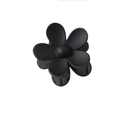 Matte black daisy flower hair claw clip with sturdy resin design and secure grip teeth - Black