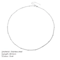 Polished silver stainless steel minimalist bean pendant necklace on white background - Steel