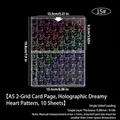 A5 2-pocket binder sleeves with laser heart holographic pattern for photo card storage - A5 2-Pocket Laser Dreamy Heart Pages 10 Sheets 15#