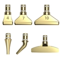 Golden stainless steel diamond painting pen tip set with various metal nozzle replacements - 1-Drill + 4-Drill + 7-Drill + 10-Drill + Elbow + Correction Head