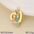 Goldener Herzanhänger mit MAMA-Motiv und Emaille inklusive Maßen und Gewichtsangabe - Herz Mutter Kind Stil (KLJ9559-ZLA)