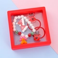Christmas jewelry gift set for kids with reindeer hair ties and beaded bracelet - Style 3