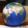 Realistic Earth globe plush pillow with detailed world map design for home decor - Small 17cm / Light Blue Earth