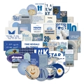 Vintage μπλε σετ αυτοκόλλητων για scrapbooking με παρακινητικά αγγλικά αποφθέγματα - 57 Τεμάχια/Συσκευασία / Μπλε