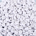 White acrylic round beads with silver cross pattern for DIY jewelry and crafts - 4x7mm Silver Cross (100pcs)