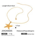 Gold stainless steel starfish pearl pendant necklace with waterproof and allergy-free chain - Starfish Pendant Necklace (JDN2406005)
