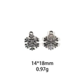 Silver snowflake charms with rhinestones and radial texture measuring 14x18mm - Silver Snowflake-14*18mm