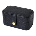 Mini portagioie portatile in pelle PU nera glitterata con fibbia in metallo dorato - Tipo standard / Nero Perlato Migliorato