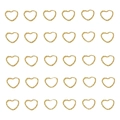 Set aus 30 goldenen herzförmigen Metallverbindern mit Hammerschlag-Textur auf weißem Grund - Herz (E6529) / Gold