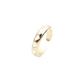 Adjustable golden open ring with white enamel heart patterns and zircon accents - White Continuous Heart Openwork Style (CCR0389CX)