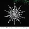 Lot de 50 ornements flocon de neige en acrylique transparent 115mm pour sapin - 115mm / Flocon de neige solaire