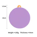 Purple 16cm silicone heat-resistant cup mat with orange handle for home and kitchen - 16cm Heat Mat Crystal Purple
