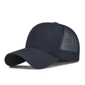 Berretto da baseball in mesh blu scuro traspirante con ricamo Sport per il ciclismo - Regolabile / Blu Notte