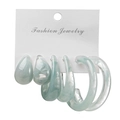 Light blue marble resin earring set including studs and hoops in stylish multi-pack - Light Blue Marble Texture (43)