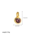 Detailed view of 18K gold pendant with red gemstone and size dimensions in millimeters - No. 3 Pendant (Purplish Red)