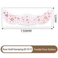 Metallic gold freckle temporary tattoo with heart and lip patterns in rose gold finish - Rose Gold Stamping Freckle Face Patch(QT-0117)