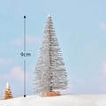 Mini albero di Natale argento da 9 cm con base in legno per decorazioni natalizie - 9cm / Argento