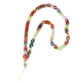 Macro shot of colorful translucent acrylic chain links with a light green bead connector - SL1866-Rainbow Transparent Mixed