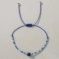 Pulsera de cuentas azules hecha a mano con piedra de lapislázuli, ajustable - Lapislázuli Azul Oscuro Trenzado