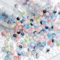 Colorful 10mm ice crackle glass beads scattered on water ripple background for DIY jewelry - 10mm / Multicolor