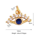 Glücksbringer-Anhänger aus Gold mit blauem Zirkon und funkelnden weißen Steinen - L559980-Gold Blaues Auge Anhänger