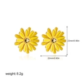 18K gold-plated stainless steel daisy stud earrings with yellow enamel petals - Stainless Steel Little Daisy / Yellow Little Daisy