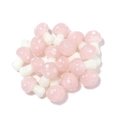 Pink and white glass mushroom beads with polka dots for DIY jewelry making - 10 Pieces/Pack (14mm x 10mm) / Solid Pink