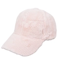 Primer plano de la textura de piel sintética suave y visera curva de la gorra rosa - Ajustable / Rosa